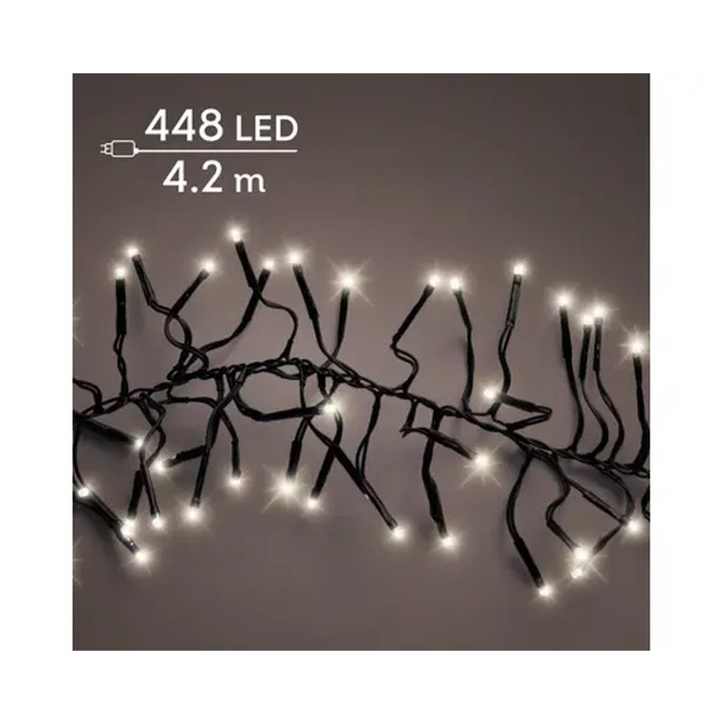 GUIRLANDE GRAPPE NOIR/BLANC CHAUD 448L 4.20M de Déco de Noël - Jardinerie Bordeaux et Libourne dans K004