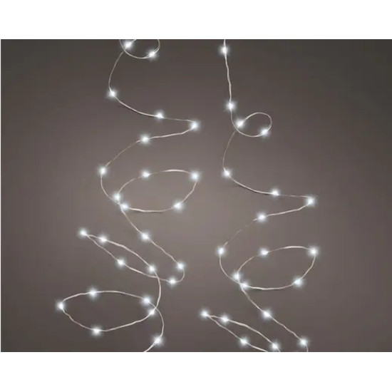 GUIRLANDE 120L ARGENT/BLANC FROID 6M de Déco de Noël - Jardinerie Bordeaux et Libourne dans K004