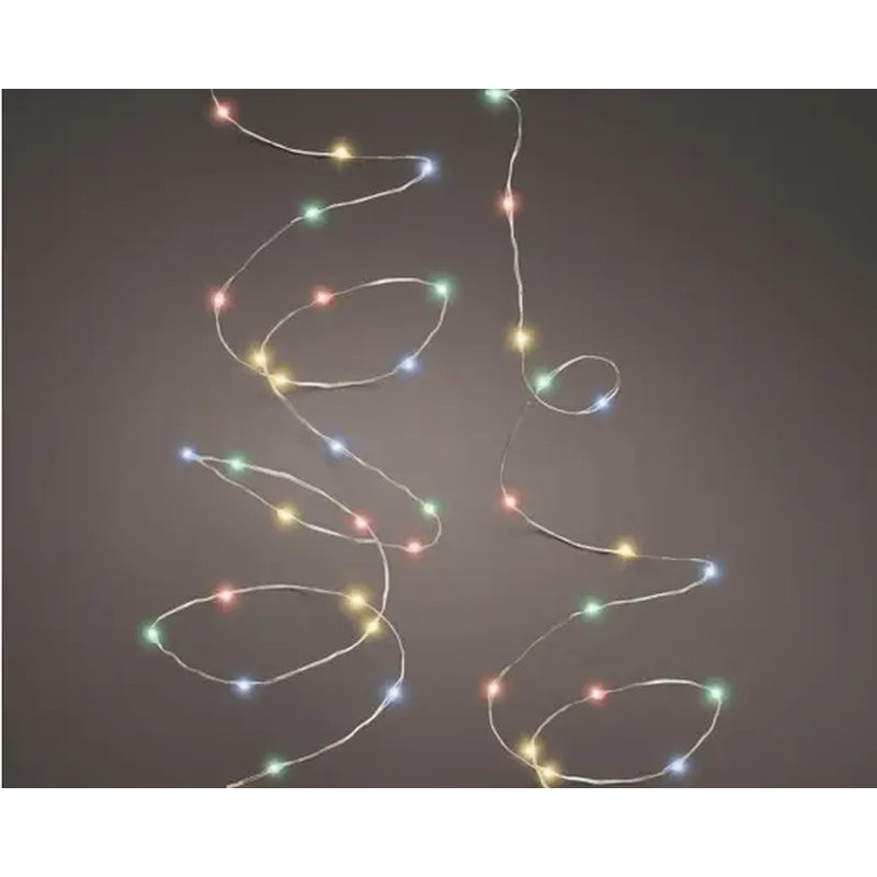 GUIRLANDE DURAWISE 50L ARGENT/MULTI 2.45M de Déco de Noël - Jardinerie Bordeaux et Libourne dans K004