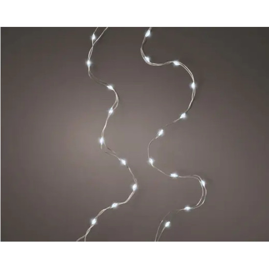 GUIRLANDE DURAWISE 50L ARGENT/BLANC FROID 2.45M de Déco de Noël - Jardinerie Bordeaux et Libourne dans K004