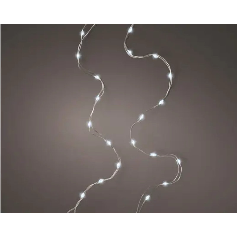GUIRLANDE DURAWISE 50L ARGENT/BLANC FROID 2.45M de Déco de Noël - Jardinerie Bordeaux et Libourne dans K004