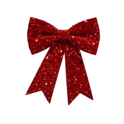 NOEUD SEQUINS BORDEAUX X2 H13CM de Déco de Noël - Jardinerie Bordeaux et Libourne dans K004