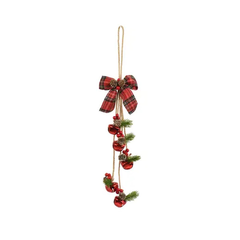 BOTTE 5 CLOCHETTES+NOEUD+BAIES ROUGE H34CM de Déco de Noël - Jardinerie Bordeaux et Libourne dans K004