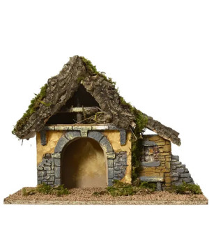 CRECHE NOEL MAISON NATUREL 36X17CM H27CM de Déco de Noël - Jardinerie Bordeaux et Libourne dans K004