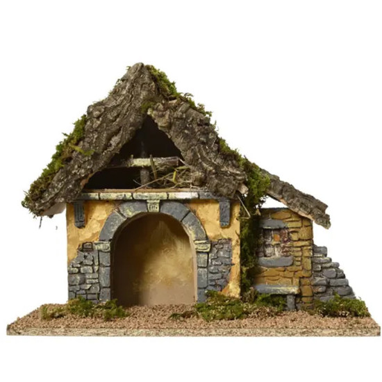 CRECHE NOEL MAISON NATUREL 36X17CM H27CM de Déco de Noël - Jardinerie Bordeaux et Libourne dans K004
