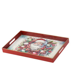PLATEAU BORD DORE ROUGE/COULEUR 40X26CM H3.5CM de Déco de Noël - Jardinerie Bordeaux et Libourne dans K004