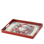 PLATEAU BORD DORE ROUGE/COULEUR 40X26CM H3.5CM de Déco de Noël - Jardinerie Bordeaux et Libourne dans K004