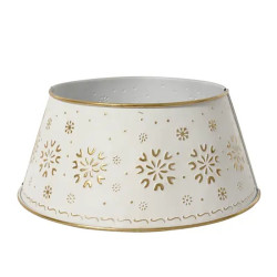 CACHE PIED SAPIN FER BLANC/OR D57CM H25CM de Déco de Noël - Jardinerie Bordeaux et Libourne dans K004