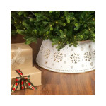 CACHE PIED SAPIN FER BLANC/OR D57CM H25CM de Déco de Noël - Jardinerie Bordeaux et Libourne dans K004