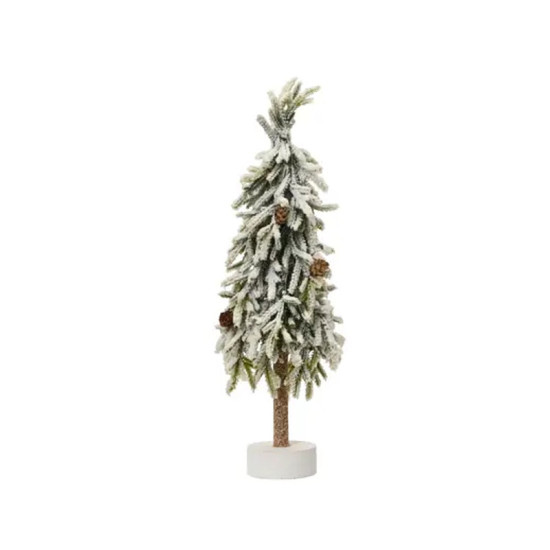 MINI-ARBRE MERRY FIR ENNEIGE VERT/BLANC H45CM de Déco de Noël - Jardinerie Bordeaux et Libourne dans K004