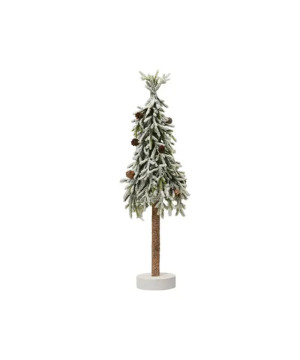 MINI-ARBRE MERRY FIR ENNEIGE VERT/BLANC H60CM de Déco de Noël - Jardinerie Bordeaux et Libourne dans K004