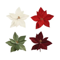POINSETTIA SUR CLIP H8CM 4COL ASS de Déco de Noël - Jardinerie Bordeaux et Libourne dans K004