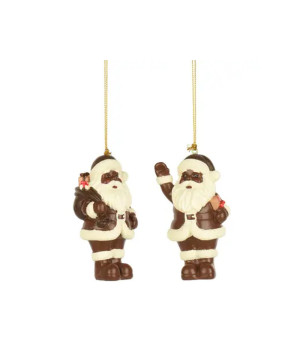 PERE NOEL MARRON/BLANC H9.8CM 2ASS de Déco de Noël - Jardinerie Bordeaux et Libourne dans K004