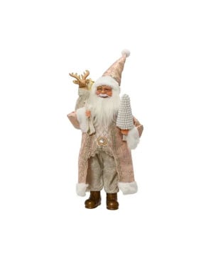 PERE NOEL HOTTE+RENNE OR H60CM de Déco de Noël - Jardinerie Bordeaux et Libourne dans K004
