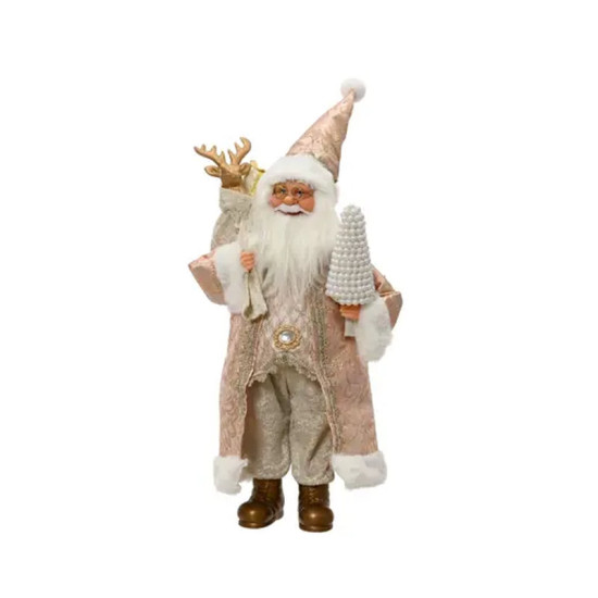 PERE NOEL HOTTE+RENNE OR H60CM de Déco de Noël - Jardinerie Bordeaux et Libourne dans K004