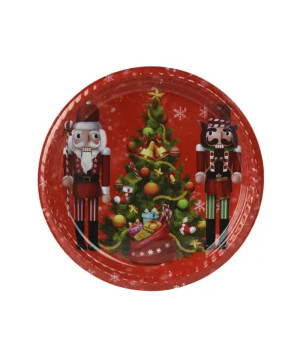 ASSIETTE DECO ROUGE D35.5CM de Déco de Noël - Jardinerie Bordeaux et Libourne dans K004