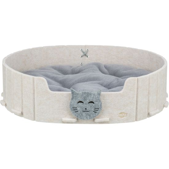 Lit emelie ovale en feutre pour chat 50x42 cm sable gris de Trixie - Produit pour animaux dans T050