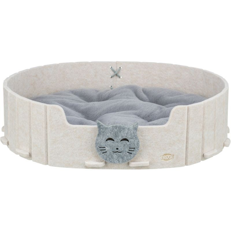 Lit emelie ovale en feutre pour chat 50x42 cm sable gris de Trixie - Produit pour animaux dans T050