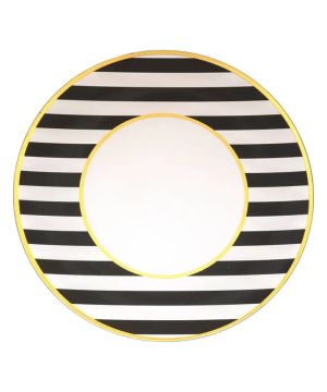 ASSIETTE RAYURES NOIR BLANC D33 de Déco de Noël - Jardinerie Bordeaux et Libourne dans J033