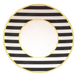 ASSIETTE RAYURES NOIR BLANC D33 de Déco de Noël - Jardinerie Bordeaux et Libourne dans J033
