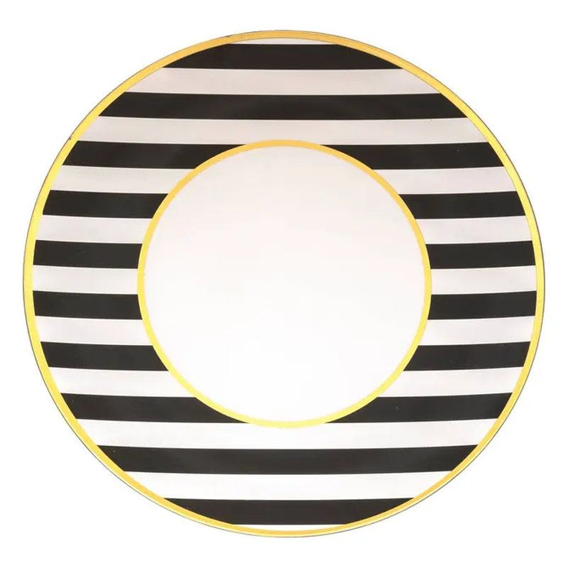 ASSIETTE RAYURES NOIR BLANC D33 de Déco de Noël - Jardinerie Bordeaux et Libourne dans J033
