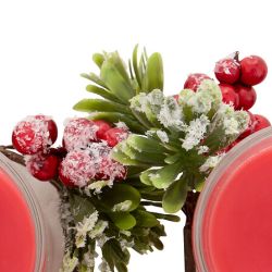 CENTRE DE TABLE 3 BOUGIES ROUGE de Déco de Noël - Jardinerie Bordeaux et Libourne dans J033