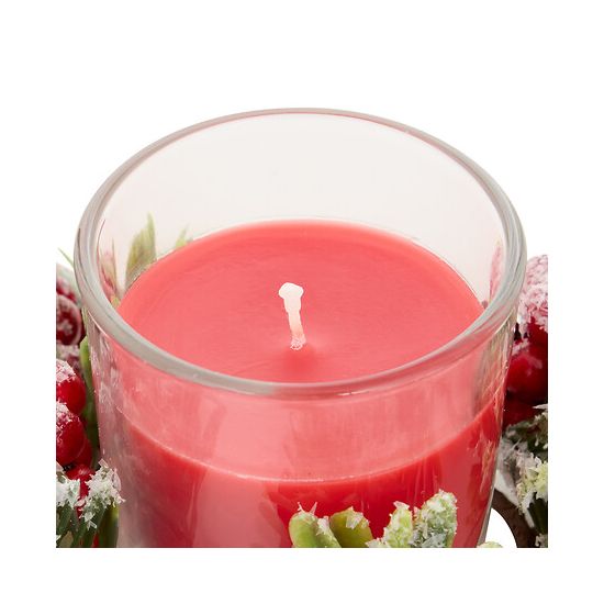 CENTRE DE TABLE 3 BOUGIES ROUGE de Déco de Noël - Jardinerie Bordeaux et Libourne dans J033