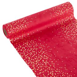 TISSU POIS VELOURS ROUGE OR 3M de Déco de Noël - Jardinerie Bordeaux et Libourne dans J033