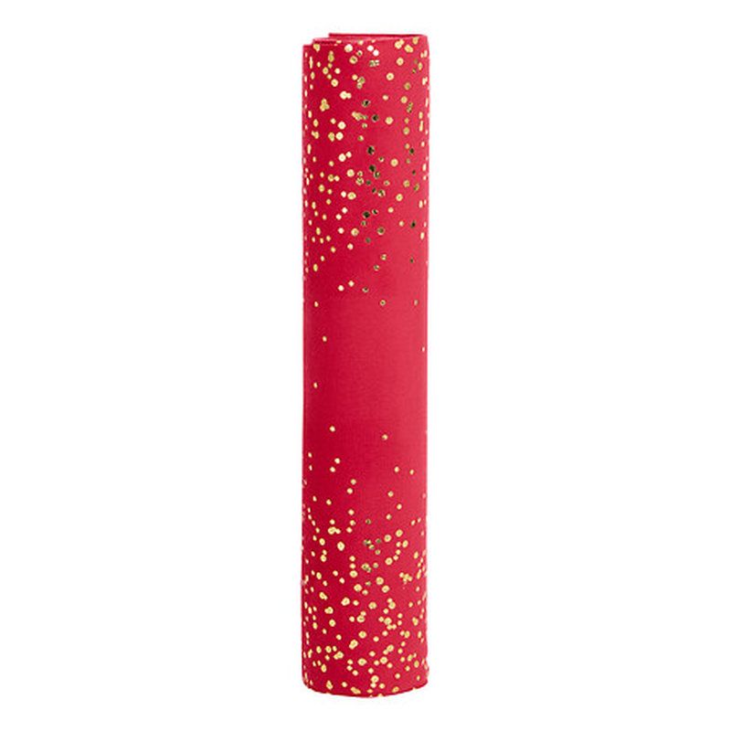 TISSU POIS VELOURS ROUGE OR 3M de Déco de Noël - Jardinerie Bordeaux et Libourne dans J033