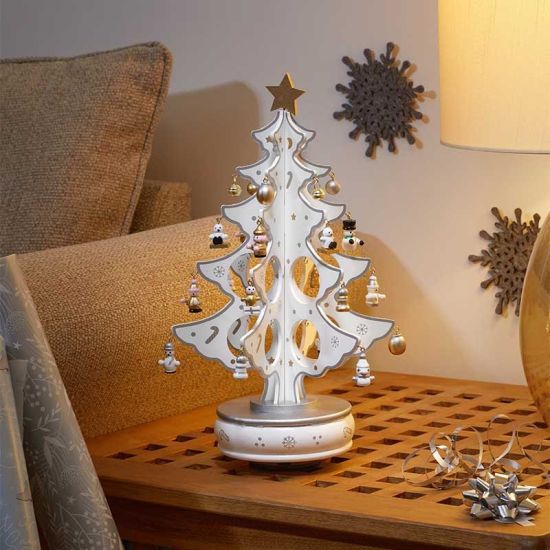 SAPIN MUSICAL TOURNANT ARGENT ET BLANC de Smart garden dans S1541