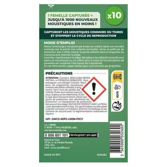 Recharge adhésives hexapiege piege moustiques pondoir x10 de Mosquito Magnet dans B093