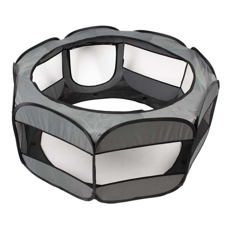 Enclos pliable gris clair L-120x45x51cm pour petits animaux de compagnie de Laroy - aliments et d'accessoires pour animaux de...