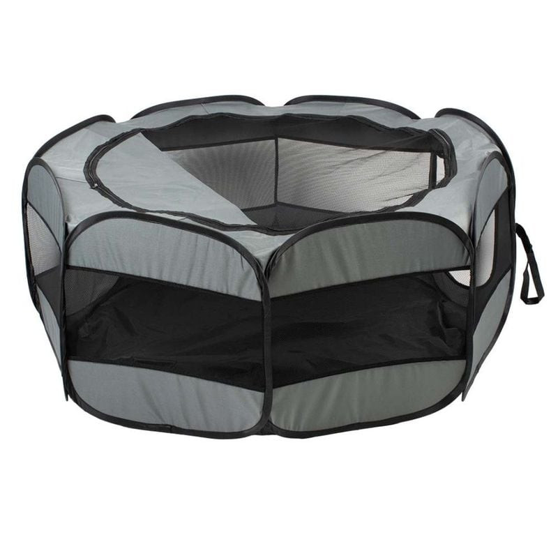 Enclos pliable M gris clair M-85x35x45cm pour petits animaux de compagnie de Laroy - aliments et d'accessoires pour animaux d...