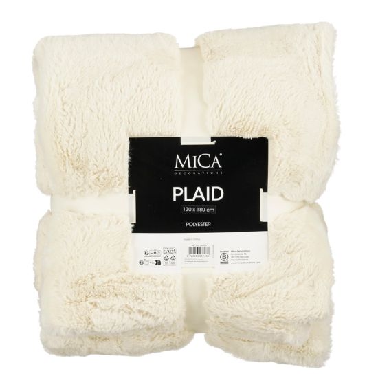 PLAID POLAIRE ALASKA BLANC CASSE 180X130CM de Edelman - deco maison et noël dans E009