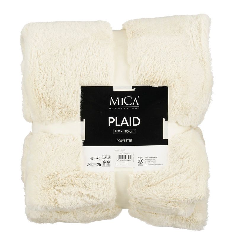 PLAID POLAIRE ALASKA BLANC CASSE 180X130CM de Edelman - deco maison et noël dans E009
