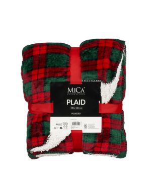PLAID POLAIRE CARREAU ROUGE 180X130CM de Edelman - deco maison et noël dans E009