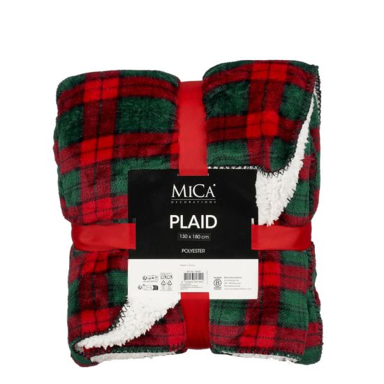PLAID POLAIRE CARREAU ROUGE 180X130CM de Edelman - deco maison et noël dans E009