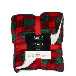 PLAID POLAIRE CARREAU ROUGE 180X130CM de Edelman - deco maison et noël dans E009