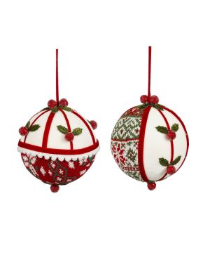 BOULE INCASSABLE HOUX ROUGE BLANC 2ASS D11CM de Edelman - deco maison et noël dans E009
