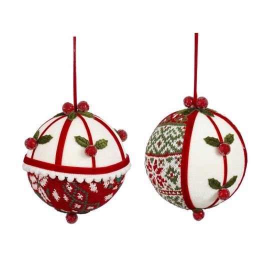 BOULE INCASSABLE HOUX ROUGE BLANC 2ASS D11CM de Edelman - deco maison et noël dans E009