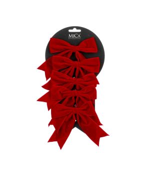 NOEUD ROUGE X6 12X14CM de Edelman - deco maison et noël dans E009