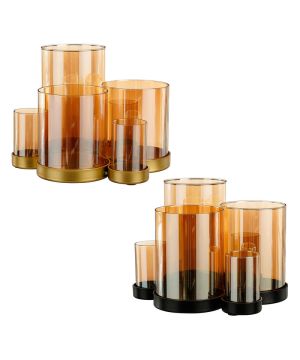 PORTEBOUGIE OR NOIR 2ASS H17.5 D23.5CM de Edelman - deco maison et noël dans E009