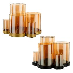 PORTEBOUGIE OR NOIR 2ASS H17.5 D23.5CM de Edelman - deco maison et noël dans E009
