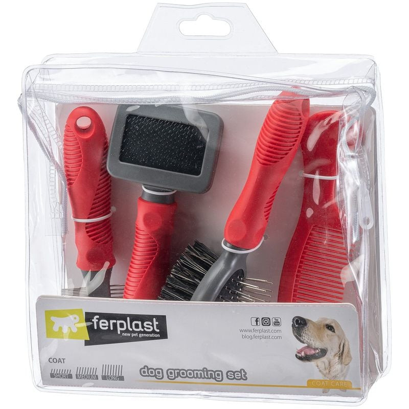 Kit de brosses, peignes et carde, 5 pièces de Ferplast - cage pour oiseaux et rongeurs dans F014