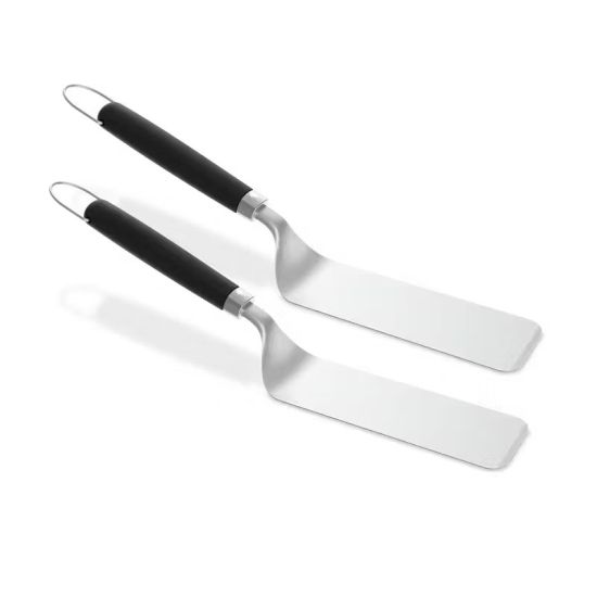 Lot de 2 spatules en acier inoxydable pour plancha et barbecue - ustensiles pratiques weber de Weber- BBQ à charbon, à gaz et...