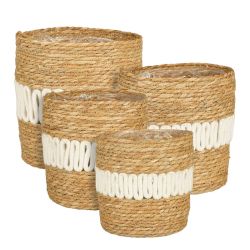 PANIER FERNANDEZ ROND BLANC H19 D19CM de Edelman - deco maison et noël dans E009