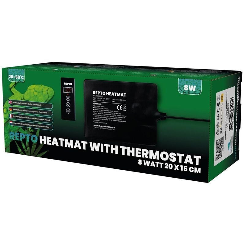 Tapis chauffant avec thermostat 8 watt 20x15cm, pour reptiles de Habistat, le matériel pour les reptiles dans A075
