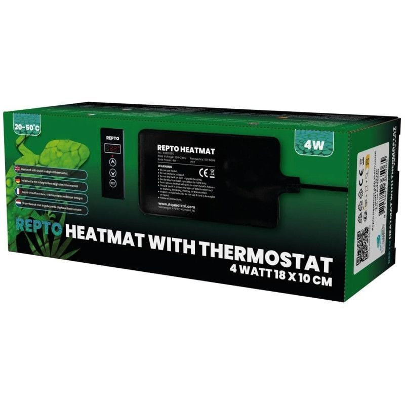 Tapis chauffant avec thermostat 4 watt 18x10cm, pour reptiles de Habistat, le matériel pour les reptiles dans A075