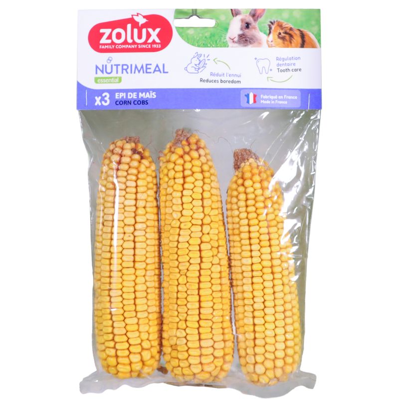 Epi de mais jaune par 3 pour petits animaux - lapin, cochon d'inde, hamster de Zolux - Produit pour animaux dans Z002