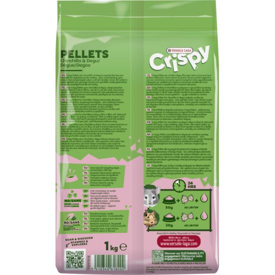 Crispy Pellets - Chinchilla et Dègue 1kg, Versele de Versele Laga - Alimentation pour animaux dans V019